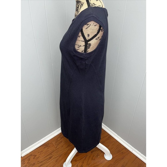 Talbots Petites Navy Blue Stretch‎ Cotton Sheath Dress Small Washable - Picture 4 of 8
